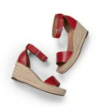 Women's Wedge Sandals Open Toe Espadrilles Sandals Comfortable Dressy Ankle Strap Platform One-Strap Sandals Suitable For Work Beach Holiday Summer Shoes - 紅色 - 查看 8