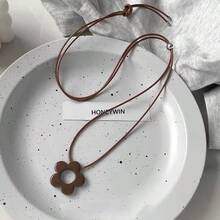 1件时尚百搭花卉蜡绳项链，2026新款简约颈链，适合搭配卫衣 - 吊墜項鍊 - 查看 7