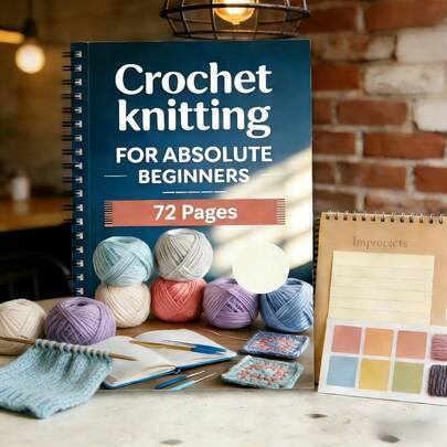 Beginner Crochet: Includes A Learning Guide Book With Basic Crochet Stitches And Simple Crochet Projects, A Spiral Notebook For Planning, And A Yarn Storage Organizer Tool For Knitting And Crocheting Enthusiasts, A Portable Crochet Project Planner