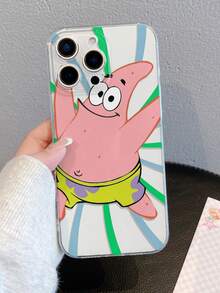 SpongeBob SquarePants 1件装 时尚创意线条艺术 - 大星星图案防震透明手机壳 适用于三星/ 11/12/12 Pro Max/14 Pro Max/15/15 Pro/16/16 Pro Max/17 及其他型号 - 彩色 - 查看 3