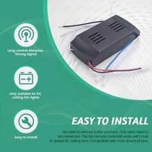 Universal Ceiling Fan Remote Control Kit Low Voltage 50w Dc Fan Light Driver Controller 6-Speed & Timing Remote - A - 查看 8