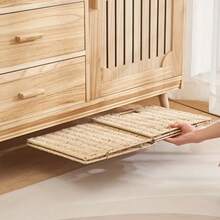 4pcs Foldable Paper Rope Storage Baskets With Handles, Rectangular Collapsible Woven Storage Boxes, Suitable For Organizing Shelves, Living Room, Bedroom, Food Storage, Suitable For Ramadan And Eid Al-Fitr Decoration - Random Color - View 5