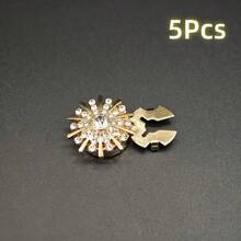 2 piezas Botón con Rhinestone para Camisa de Mujer DIY, Juego de Botones Florales de Lujo para Decoración de Cuello de Vestido Lindo de Niña, Regalo de Joyería Broche sin Costuras - Multicolor - Ver 20