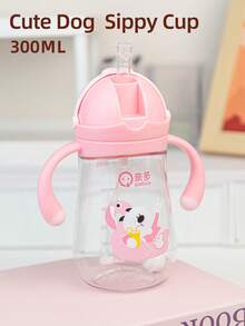 1 chiếc cốc uống nước có ống hút hình hoạt hình 300ml cho trẻ em, cốc tập uống chống sặc cho trẻ sơ sinh, chất liệu Tritan, chống rò rỉ và chống rơi vỡ, có tay cầm và vạch chia độ, phù hợp cho trẻ từ 6 tháng tuổi trở lên, sử dụng tại nhà, ngoài trời, trường mẫu giáo, cốc dễ thương, quà tặng ngày lễ - Ông Wang Hồng - Xem 3