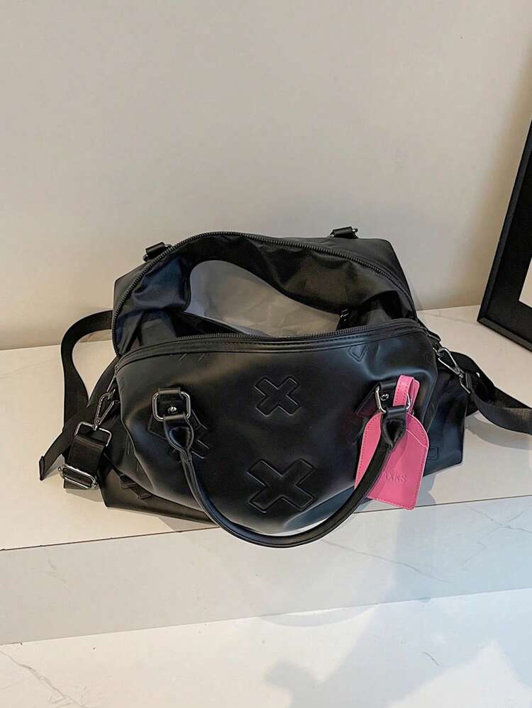 Nova Bolsa Grande de Moda Simples e de Grande Capacidade, Bolsa de Viagem, Bolsa de Ombro Casual Multiuso de Cor Sólida, Elegante Bolsa Transversal da Moda, Adequada para Esportes e Fitness, Viagens de Curta Distância, Negócios, Escola, Essenciais de Viagem, Férias, Bagagem, Bolsa de Viagem Feminina - Multicolorido - Visão 10