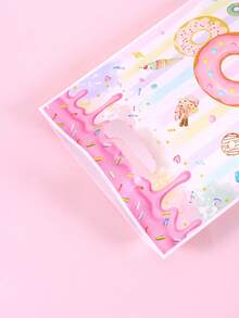 10/20/50个装甜甜圈主题礼品袋，塑料礼品包装袋，适用于婚礼、新娘送礼会、婴儿派对、周年纪念、生日派对用品、春夏假日手提袋、厨房用品、小型企业用品、零售购物袋 - 彩色 - 查看 5