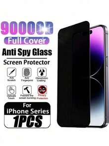 1片防窥钢化玻璃膜，兼容 15/14/13/12/11 Pro Max/Mini，全覆盖隐私屏幕保护膜，兼容 X/XR/XS Max - 黑色 - 查看 1