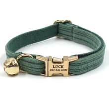 Collar personalizable para mascotas con campana - Nombre de mascota personalizado y número de teléfono Collar para gato y perro, accesorio para mascotas ajustable anti-pérdida - Collar para mascotas personalizado con nombre DIY - Collar de tela suave ajustable para gatos con campana, placa de identificación grabada adecuada para mascotas pequeñas y medianas - Collar personalizado para mascotas con campana linda - Collar para gato y perro con nombre y número de teléfono personalizado, accesorio para mascotas multicolor como regalo - Multicolor - Ver 17