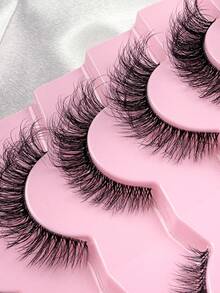 7 Pairs Fox Eye Eyelashes Russian Fluffy Curly Messy Cat Eye Lashes Winged End Eye Elongated Eyelashes Fluffy Soft Natural Short Faux Mink Fake Lashes Strip Lashes, Lashes, Eyelashes, Fake Lashes - Cat Eye Lashes - View 5