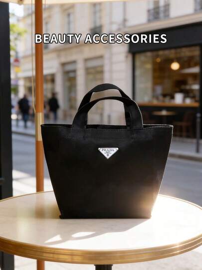 Prada Fashionable Elegant Logo Tote Bag, Suitable For Vacation, Work, Shopping Or As A Shopping Bag