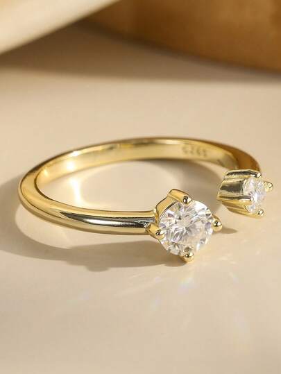 1 Piece 925 Solid Sterling Silver 14k Gold Oval Cut Moissanite Diamond Ring Ideal Jewelry For Women, Men Wedding Party, Banquet And Birthdays Gift 2026 Fashion Ring