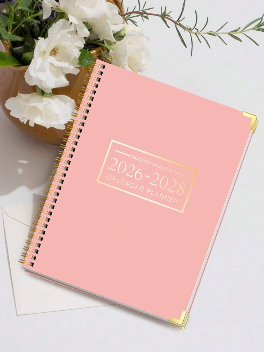 Trees 2026-2028年月度计划日历，2026年1月至2028年12月日历本，月度/周计划日志，带日历视图，适用于学校笔记和办公用品的月度计划本 - 每月計畫本-粉紅色 - 查看 1