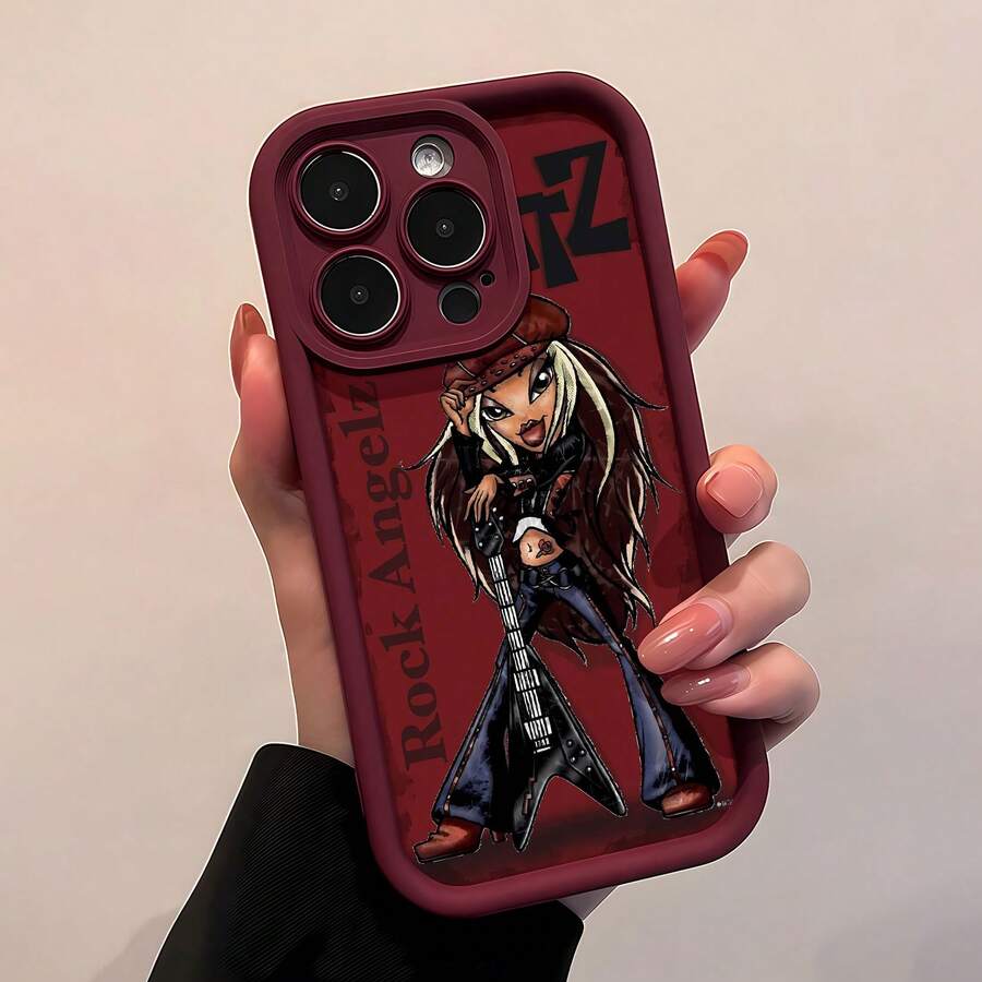 Funda para teléfono Rock Angelz, compatible con fundas , 17, 16 Pro Max, 15 Pro Max, 13 y 12. Fabricada en TPU, engrosada, finamente perforada, simple, resistente a caídas y engrosada. Un regalo perfecto para familiares, amigos, seres queridos, novios/novias, y para festividades y aniversarios. - Burdeos - Ver 1