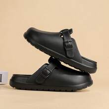 Sandalias casuales con suela gruesa y transpirables, nuevas sandalias de verano para hombre para deportes al aire playa, cómodas sandalias deslizantes, tallas grandes, sandalias con suela blanda antideslizante - Negro - Ver 1