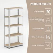 7Sevenjokers 180cm Heavy Duty Boltless Shelving Unit, Adjustable Industrial Rack For Garage Workshop Kitchen, Silver - Silver - View 3