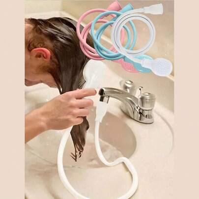 1 bộ nối dài vòi đa năng kèm đầu vòi sen, tổng chiều dài 51,57 inch, bộ chuyển đổi dễ sử dụng để gội đầu, tắm và tắm vòi sen, kết nối đơn giản và nhanh chóng để tắm cho thú cưng, trang trí phòng tắm gia đình, chuẩn bị cho năm học mới mùa hè.