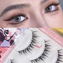10pcs/Pack Lightweight Luxury Thai Style False Eyelashes, Natural Transparent Lash Strip, Super Realistic For Beginners Strip Lashes,Lashes,Eyelashes,Fake Lashes - Black - View 7