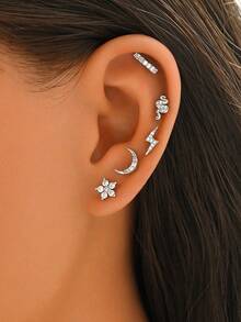 Latest European And American Luxury Exquisite Niche Design Butterfly, Heart, Bow, Petal Women's Earrings, Silver Threaded Bullet Plug Design Elegant Earrings, Suitable For Parties, Weddings, Mother's Day, Gifts - Earrings - View 5