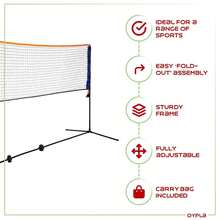NEW Medium 4m Adjustable Mini Foldable Badminton Tennis Volleyball Net - Multicolor - View 1