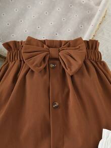 3pcs Girls' Summer Versatile Skirt Set, Paired With Cute Bow Design, Suitable For Spring & Summer Daily, School, Party Wear - Multicolor - View 6