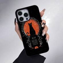 Gato negro, lápida, siempre contigo, temática de Halloween. Esta elegante funda para teléfono es compatible con Samsung, Apple, OPPO, , etc. Fabricada en TPU flexible, resistente a golpes y arañazos, ofrece una excelente protección contra caídas y un agarre cómodo. Es un regalo ideal para familiares, amigos y seres queridos, y una opción perfecta para festivales. Fundas para iPhone, San Valentín, , fundas para hombre, celulares y accesorios, funda negra para teléfono. - Negro - Ver 3