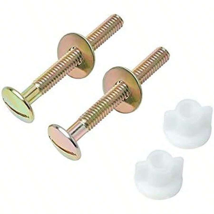 2 Pieces Universal Toilet Seat Bolts And Screws Replacement - Heavy Duty Hardware With Nuts And Washers, Steel Lid Screws For Top Mount Hinges - 2 Pieces - View 1