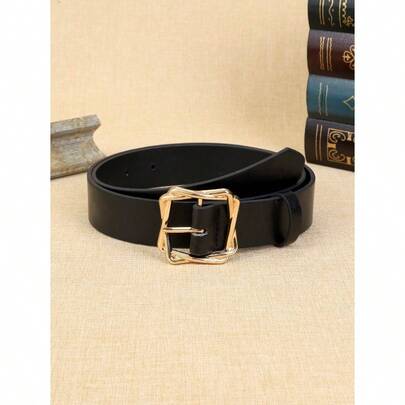 1条女士PU皮革腰带，时尚休闲街头风腰带，适合秋季日常佩戴，也适合万圣节、情人节等场合。