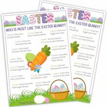 20pcs Who Wants To Revive The Easter Bunny, Easter Party Game, Family Gathering Game, Interactive Game Cards - Multicolor - View 7