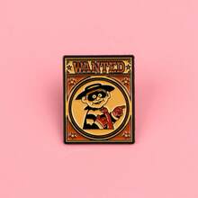 汉堡囚犯珐琅徽章 趣味卡通小偷胸针 翻领别针 徽章 背包服装配饰 时尚珠宝礼品 - 黑色 - 查看 5