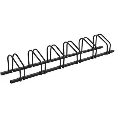  COSTWAY 6-Bike Steel Bike Rack For Child BMX Road And Mountain Bikes, Black