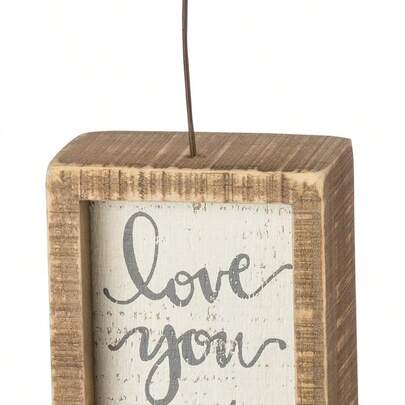 Charming Photo Display Block - 'Love You More' Sentiment, 3x4 Inch