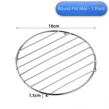 1pc Stainless Steel Heat Insulation Mat, Domestic Kitchen Table, Table, Casserole, Wrought Iron Heat Insulation Mat, Pan Mat, Anti-Scald And Anti-Heat Mat - Silver - View 8