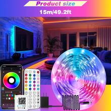 HBOWMDJIA 16FT-200FT Led Strip Lights For Bedroom, With 44keys Remote And Power Plug, Can Adjust Color And Brightness, Very Easy To Install, Led Lights For Room, Home, Kitchen, Living Room, Holiday Party Atmosphere Decor - 美規A型插(110-127V) - 查看 11
