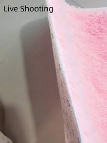 1pc Solid Color Plush Carpet, Fluffy & Soft, Suitable For Living Room, Bedroom, Bathroom, Game Room, Studio, Decorative Carpet, Washable - Pink - View 9