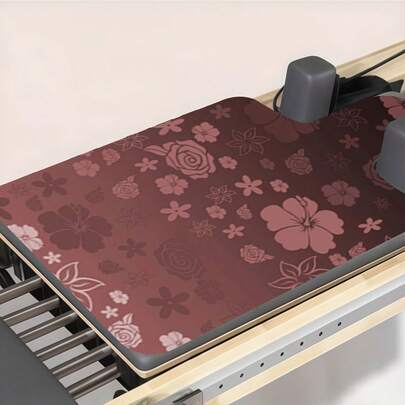 1pc 39*22inch Yoga Mat, Brown Floral Pattern, Non-Slip Extra Wide & Thick Fitness Mat, Home/Professional Beginner Yoga/Pilates Exercise Mat, Multiple Styles Available