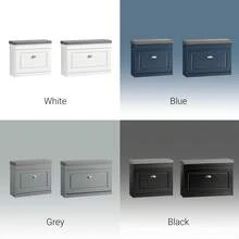 Hallway Shoe Bench Shoe Rack Shoe Cabinet With Seat Cushion And Flip-Drawer Black W75 X D24 X H51cm FSR82-L-SCH - Black - View 6
