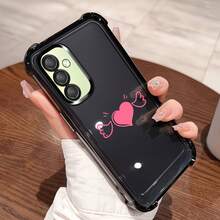 1 chiếc ốp lưng điện thoại cao cấp chống sốc hình cánh hồng và trái tim, bảo vệ ống kính camera, tương thích với iPhone 6/7/8/X/XS/XR/11/12/13/14/15/16/16E/17/17PM, S22/23/24/25/S24 FE/S25 EDGE, A04/05/06/A14/A15/A16/A24/A25/A34, Note 7/8/9/10/11/12/13, 9/10/12/13C - màu đen - Xem 4