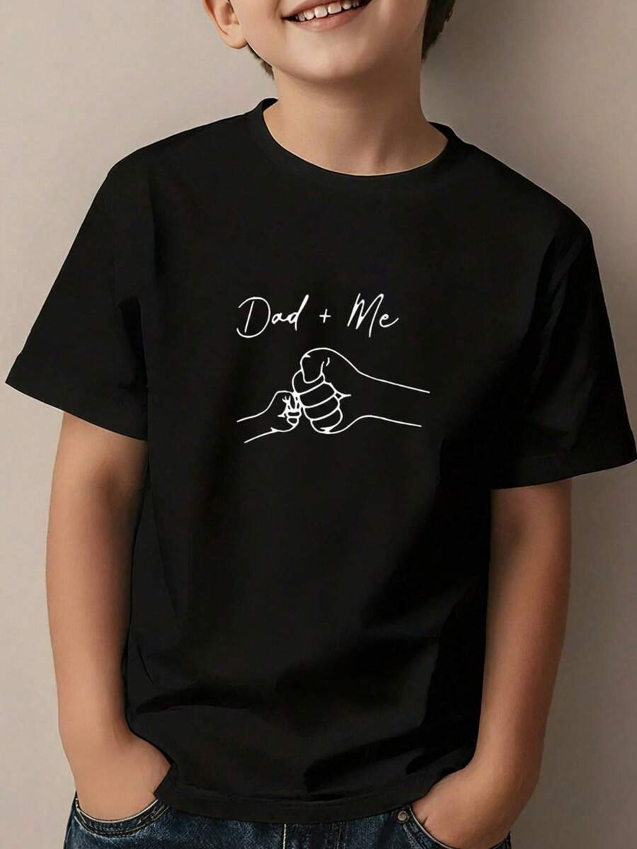 Divertida camiseta infantil estampada en tejido de algodón suave, manga corta y cuello redondo. El regalo perfecto del verano. Para niños y niñas, camisetas de verano imprescindibles, camisetas de manga corta para adolescentes - Negro - Ver 1