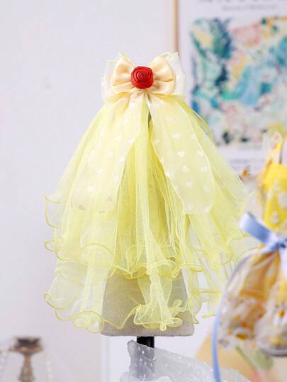 PETCIRCLE 1pc Pet Cute Dog/Cat Puppy Accessories - Fashionable Headscarf Series Veil Headband For Poodle, Teddy, Bichon Frise