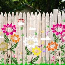 8 Pcs Large Flower Stencils For Painting With Fence Design 14 X 11 Inch Wall Stencils For Creating Large Patterns Reusable Craft Stencils Ideal For Outdoor Garden Walls Furniture Interior And Exterior Walls Canvas Art DIY Projects And Home Decor - -as Pic- - View 7