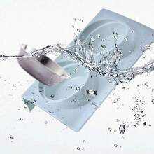 防溢宠物双碗 - 不锈钢猫狗食物水碗套装，带防滑底座和加高设计，防止食物溢出和翻倒，宠物喂食器 - 500ml - 查看 5