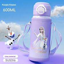 Disney Frozen Elsa Cute Dual Drink Stainless Steel Insulated Water Bottle Large Capacity Leak-Proof Cup Stylish And Tumbler For Birthday/Christmas Gift - Multicolor - View 1