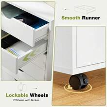 5-Drawer Portable Storage Cabinet On Wheels For Office, Bedroom & Home Organization, White - 5 ngăn kéo-trọng lượng - Xem 4