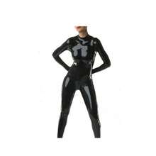 Fashion Locomotive Mirror Bodysuit Latex Ammonia All-Inclusive Bodysuit Bodysuit - 黑色 - 查看 6