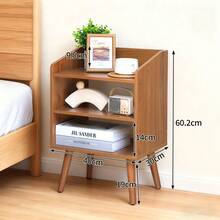 Bedside Cabinet, Simple And Modern, Easy To Assemble, Heightened Wooden Legs, Storage Cabinet, Bedroom, Small Home Use, Nordic Style Bedside Shelf - Cà phê nâu - Xem 1
