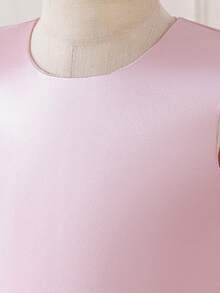 女童薄纱拼接碎花连衣裙，无袖公主裙，适合生日派对、婚礼花童、家庭聚会、拍照、舞台表演、度假等场合，春夏新品，性价比高，设计精致，亲肤舒适，版型优美。 - 粉色 - 查看 5