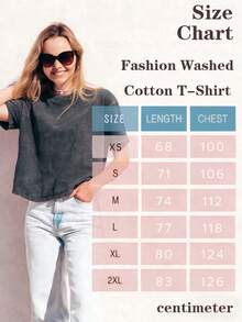 The Size Is Larger Than Usual. It Is Recommended To Size Down By Two Numbers. New Heavy Cotton T-Shirt, American Retro Vintage Washed Distressed Charcoal Solid Color Crew Neck Top, Lazy Oversize Unisex Style Clothing - Xám - Xem 5