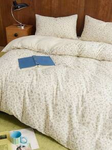 Joivida 3pcs 100% Polyester Cute Floral & Rabbit Print Bedding Set, 2 Pillowcases + 1 Duvet Cover (No Bed Sheet) - Multicolor - View 8