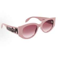 Alexander McQueen Retro Cat Eye Sunglasses For Women - Pink Thick Frame Fashion Shades - Pink - View 4