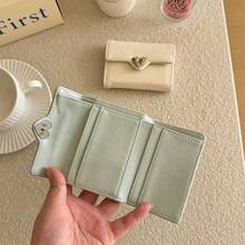 Heart-Shaped Wallet, Large Capacity Women's Wallet, Student Tri-Fold Card Holder - Multicolor - View 3